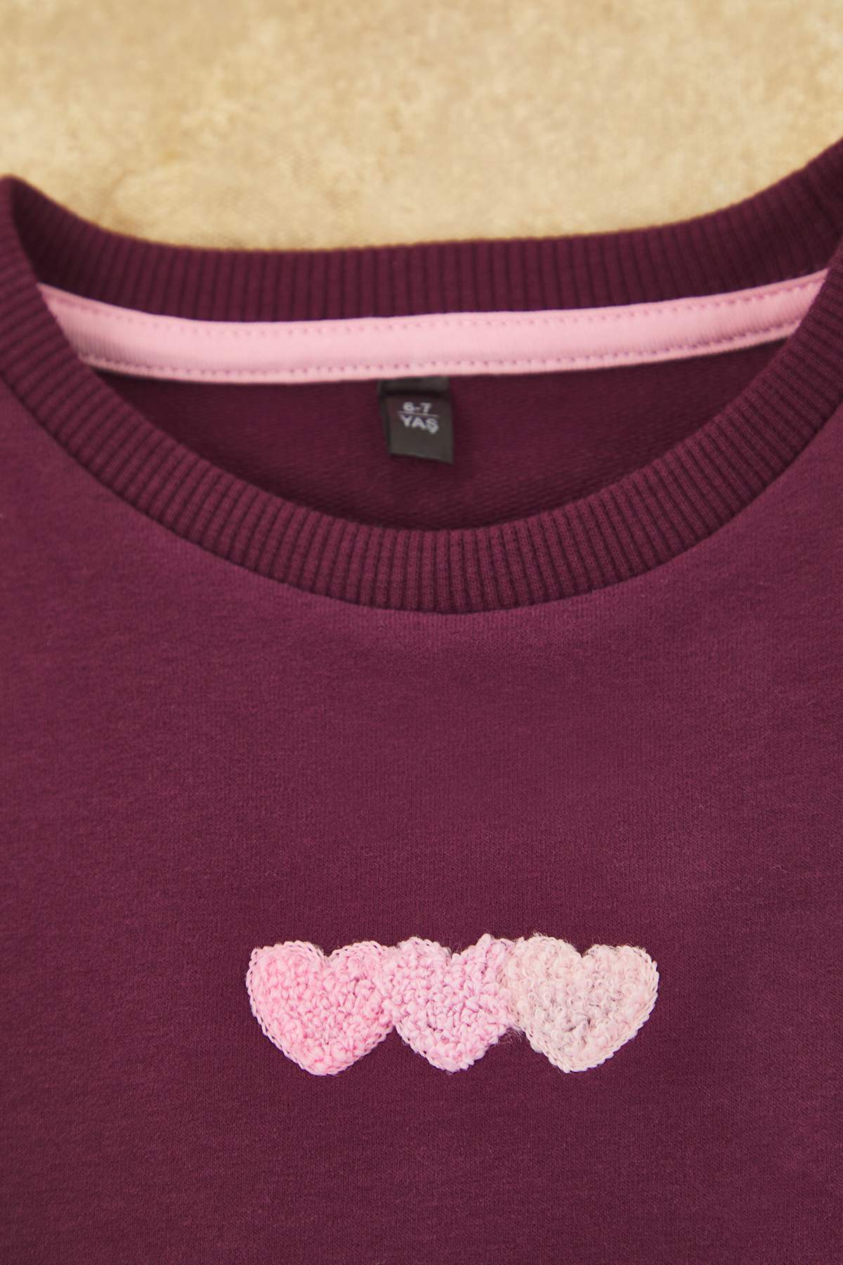 Girls' Grey Marl Heart Oversized Two-Piece Set