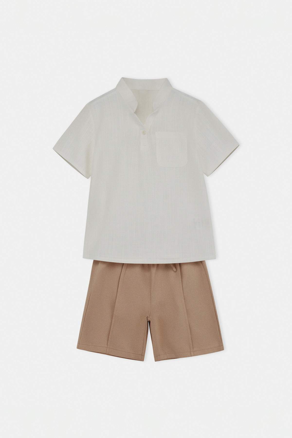 Boys' Linen-Look Shirt & Shorts Set