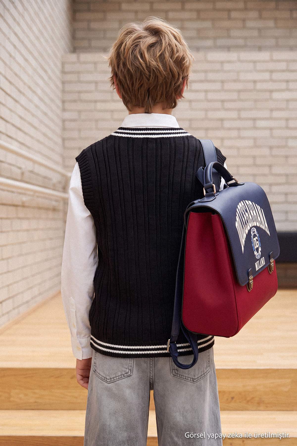 Boys' Black V-Neck School Sweater Vest