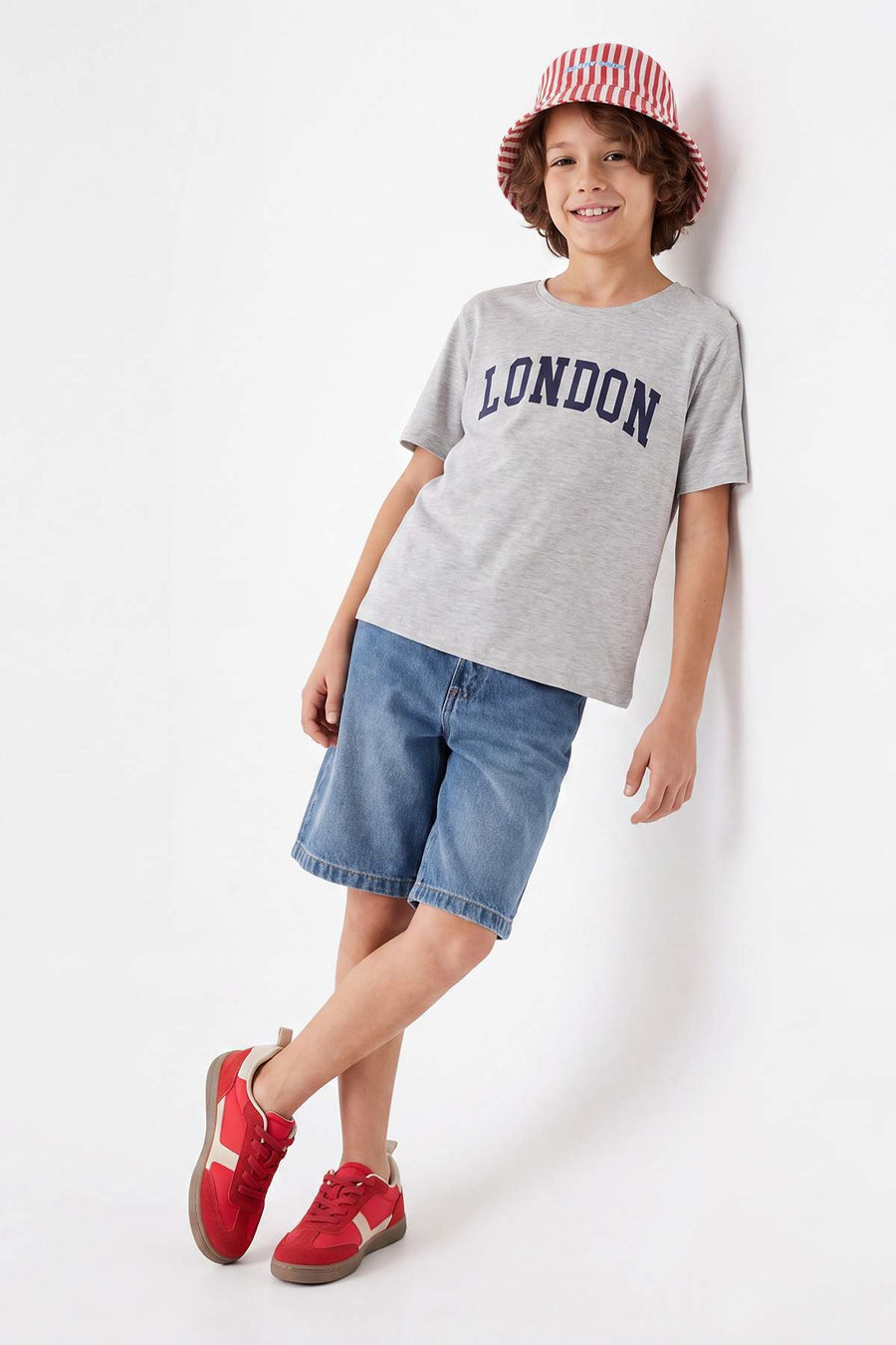 Girls' Grey London Slogan T-Shirt