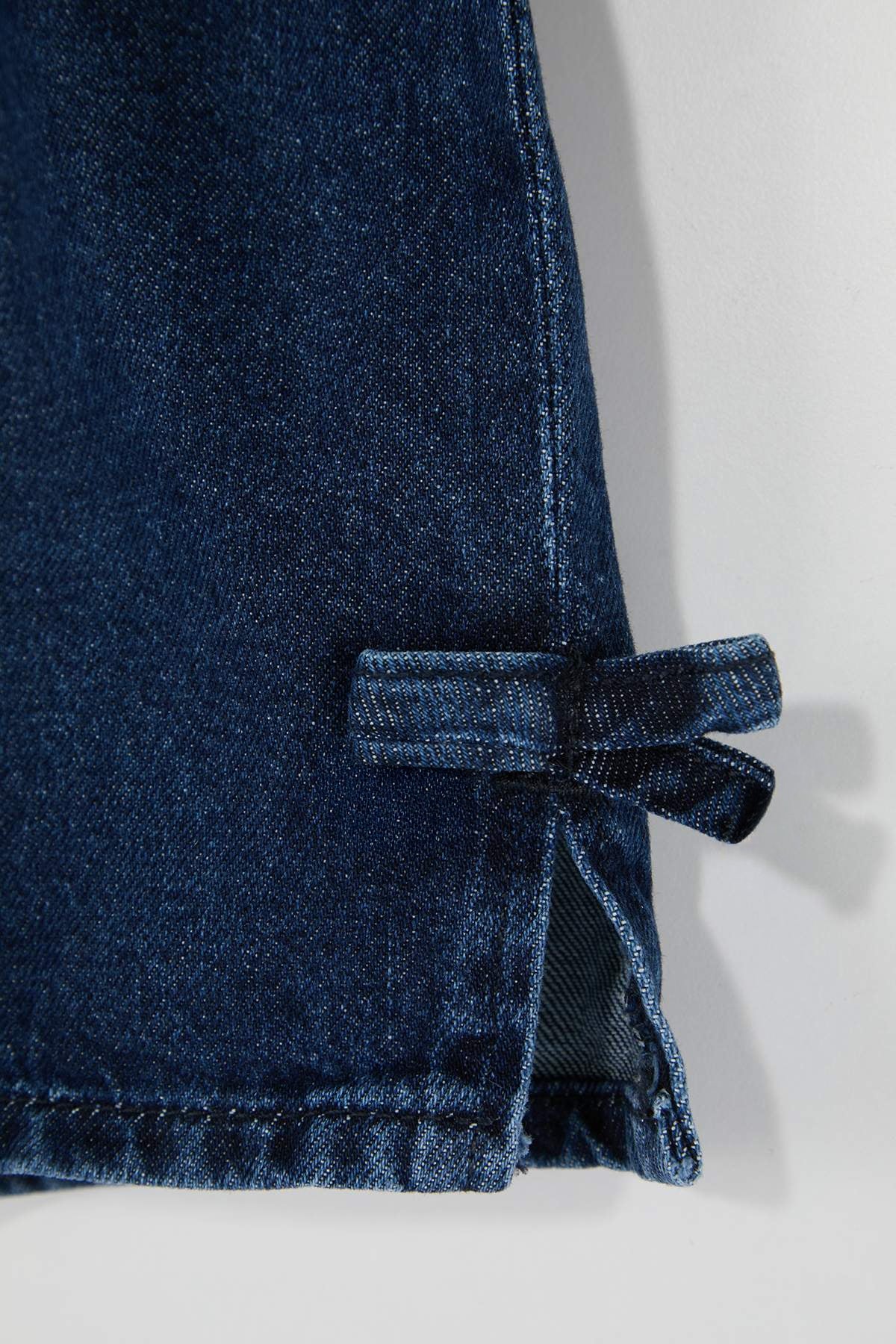 Girls' Indigo Ribbon-Detail Denim Party Shorts