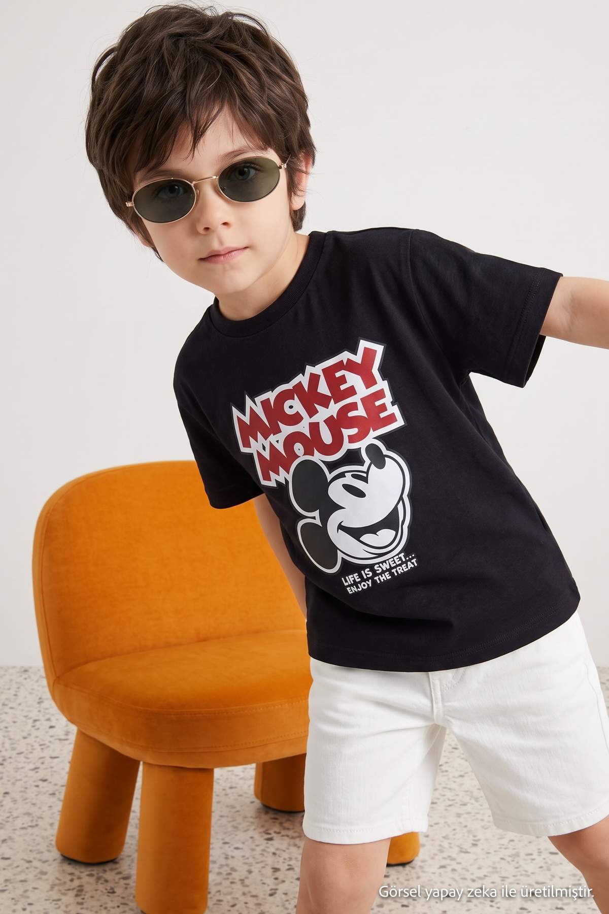 Boys' Black Mickey Mouse T-Shirt