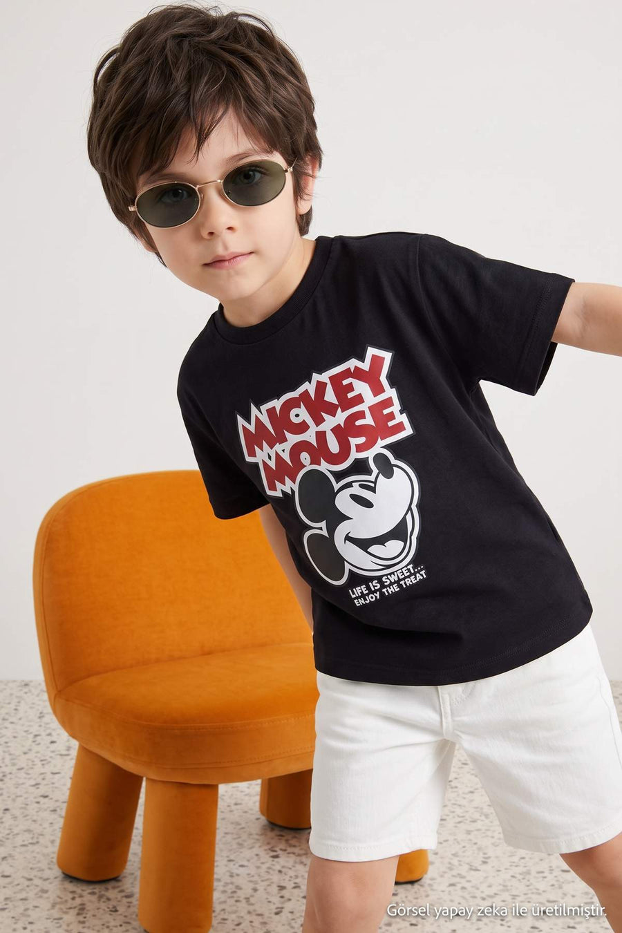 Boys' Black Mickey Mouse T-Shirt