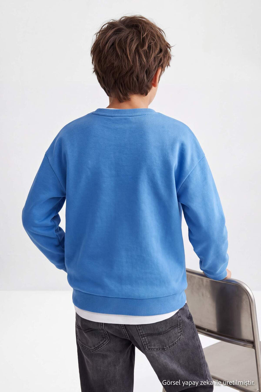 Boys' Blue Fleece-Lined Sweatshirt