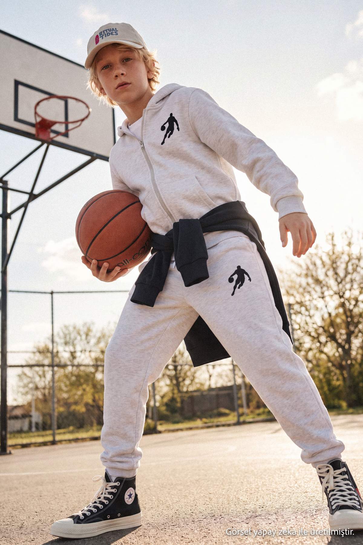 Boys' Grey Marl 3-Piece Printed Set