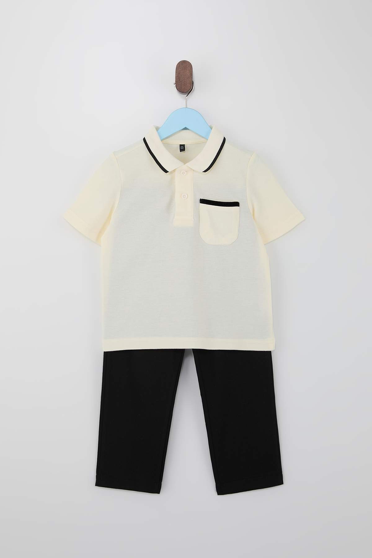 Boys' Ecru Polo Top & Trousers Set
