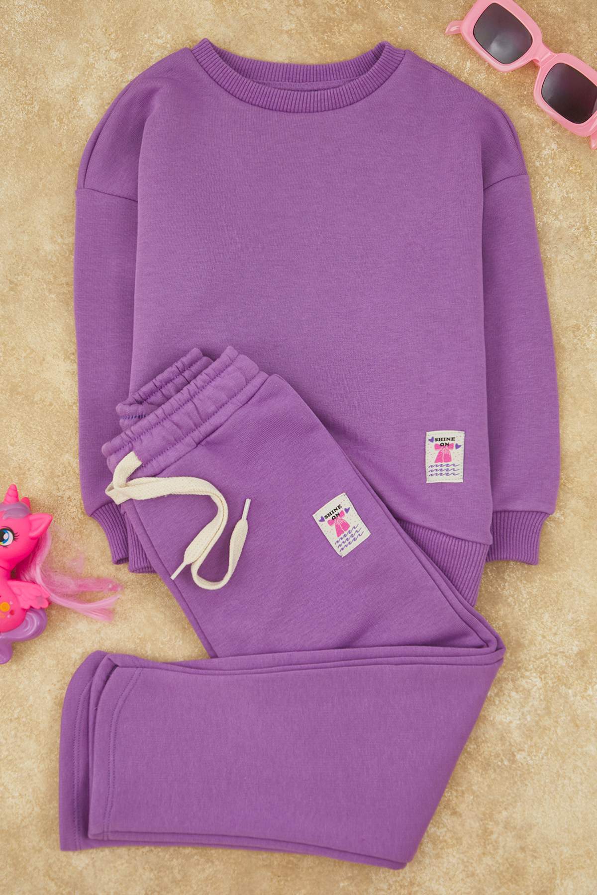 Girls' Green Basic Sweatshirt & Jogger Set