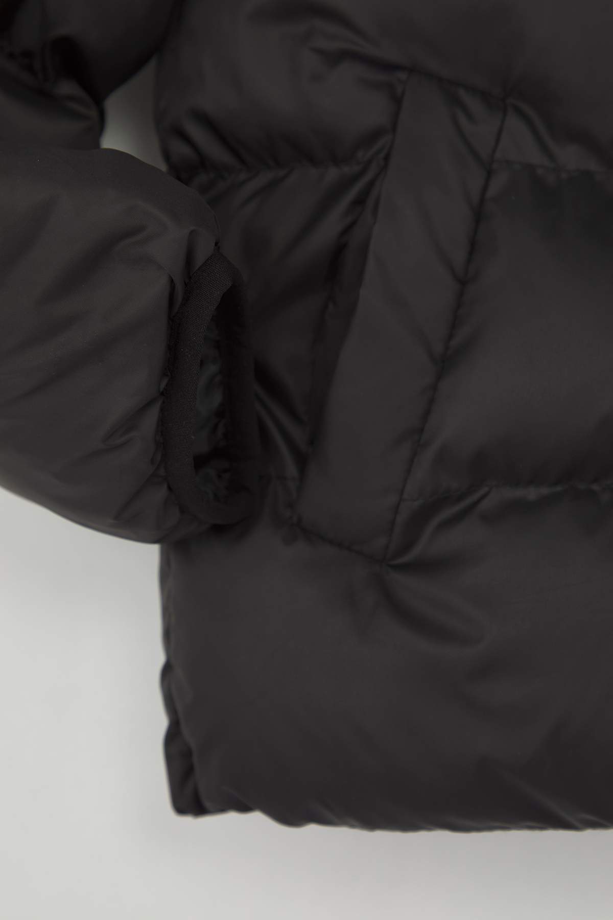 Kids' Green Fleece-Lined Hooded Puffer Coat