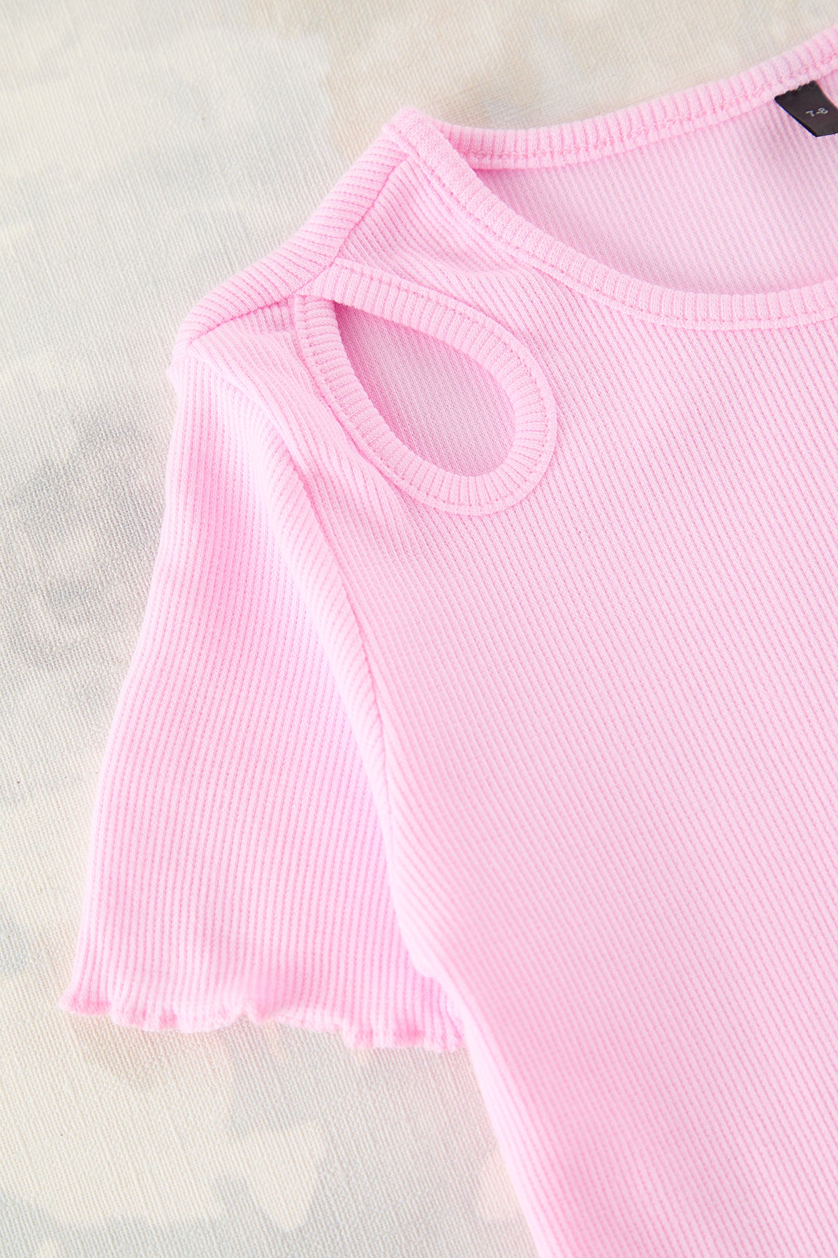 Girls' Cut-Out Detail Cotton T-Shirt
