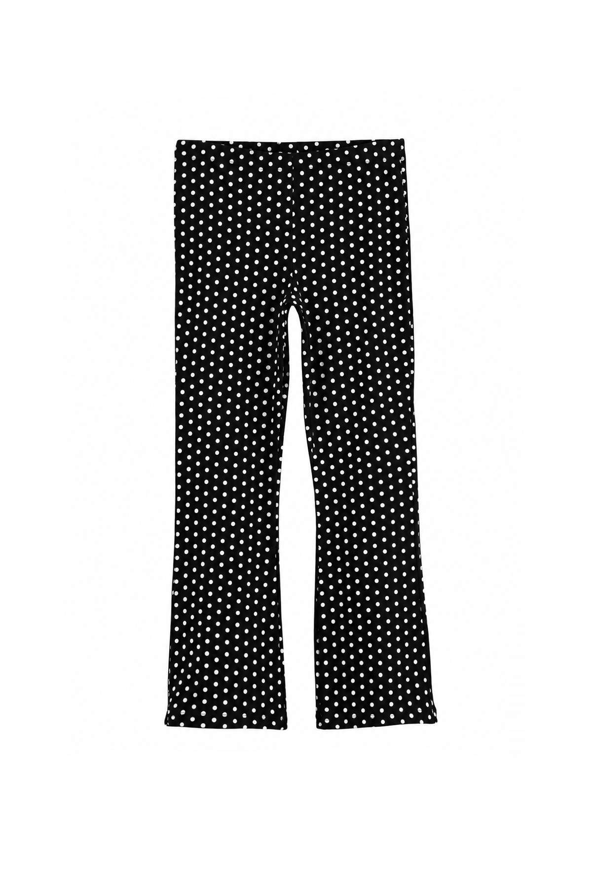 Girls' Black Polka-Dot Knit Trousers