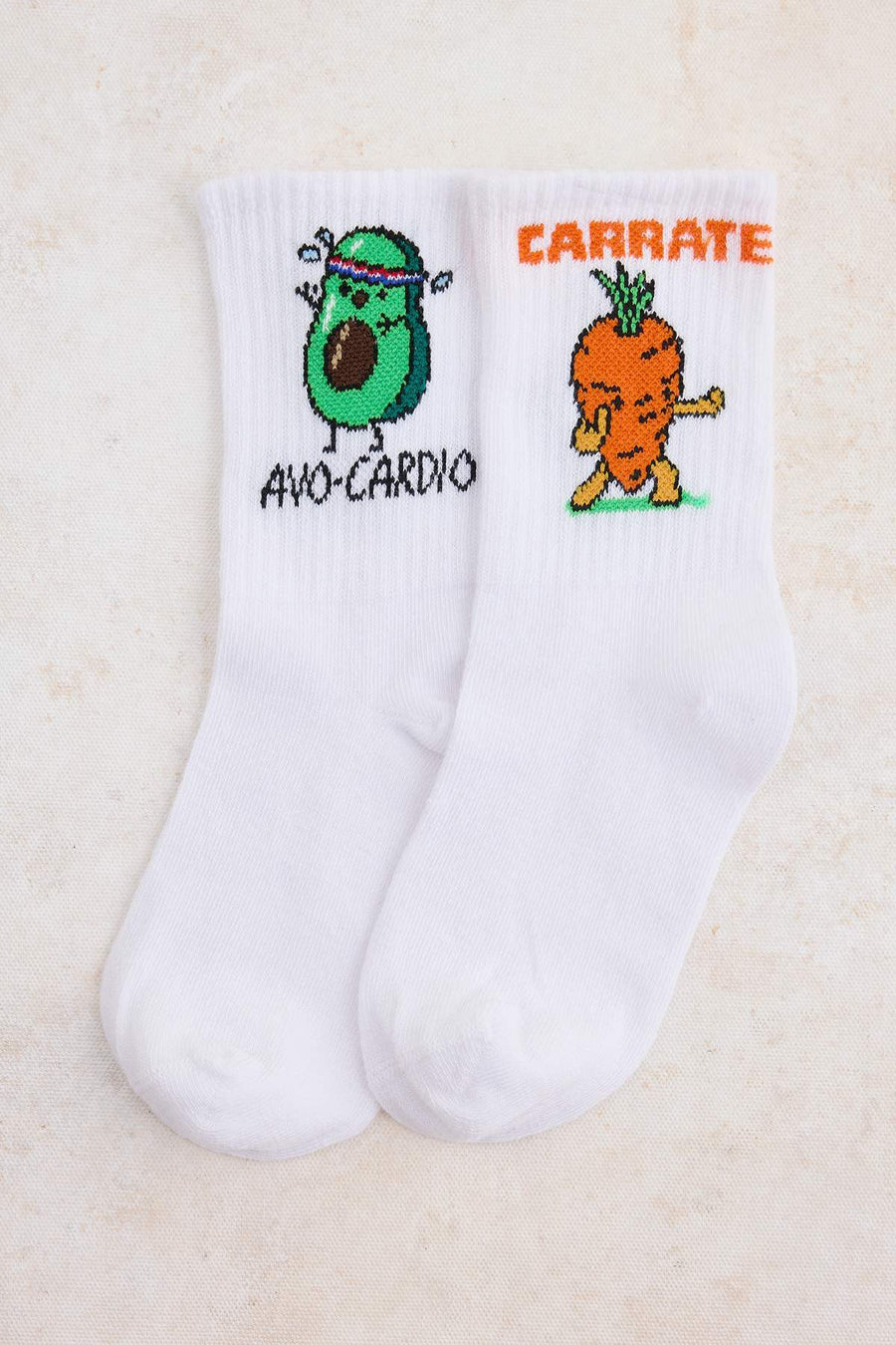 Kids' White Veggie Character Socks 2-Pack