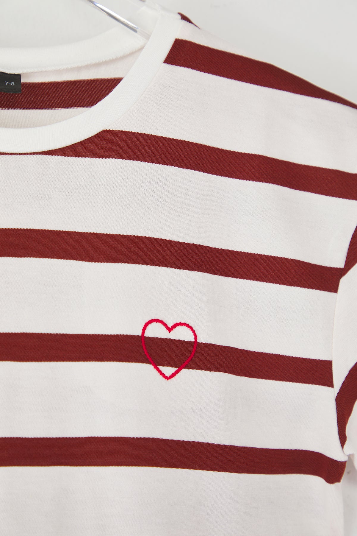 Girls' Orange Striped Cotton T-Shirt