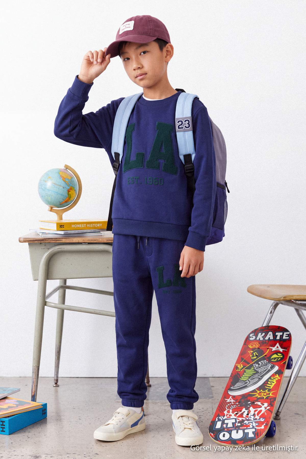 Boys' Navy Fleece-Lined Two-Piece Set