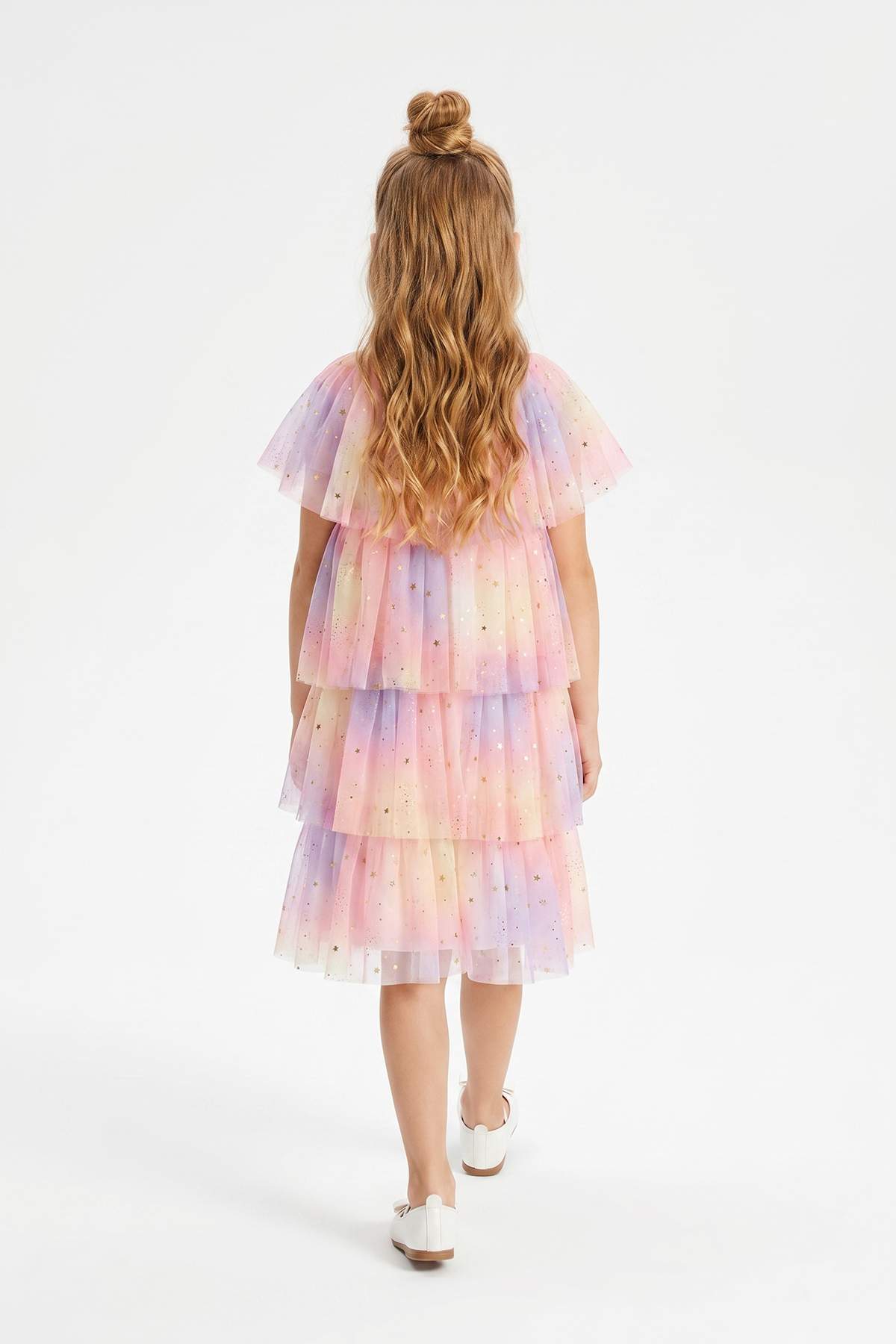 Girls' Tulle-Detail Maxi Dress