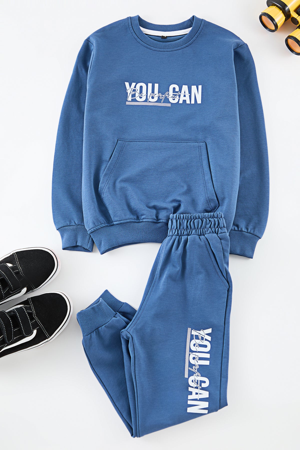 Boys' Grey Marl Slogan Light Sweatshirt & Jogger Set