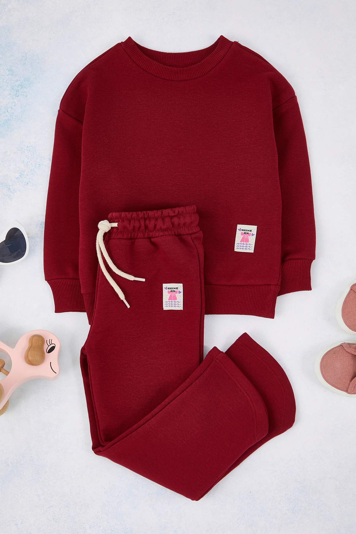 Girls' Green Basic Sweatshirt & Jogger Set