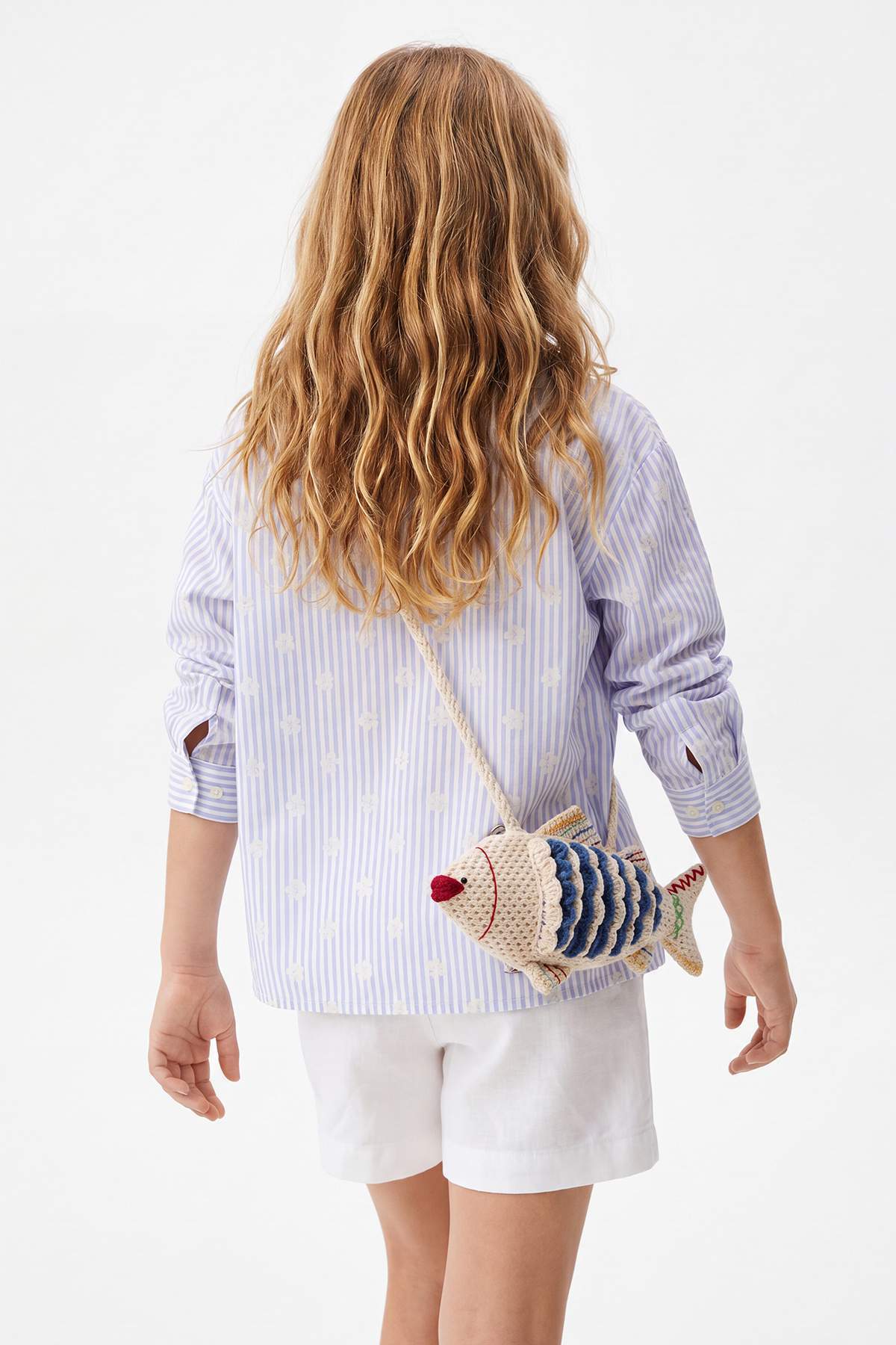 Girls' White Floral Long-Sleeve Shirt