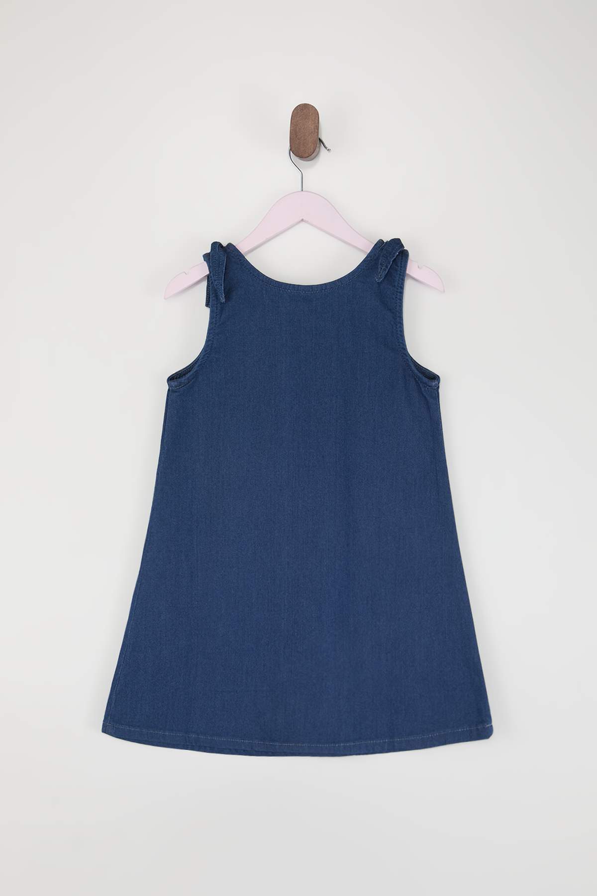 Girls' Blue Relaxed Knit Denim Dress