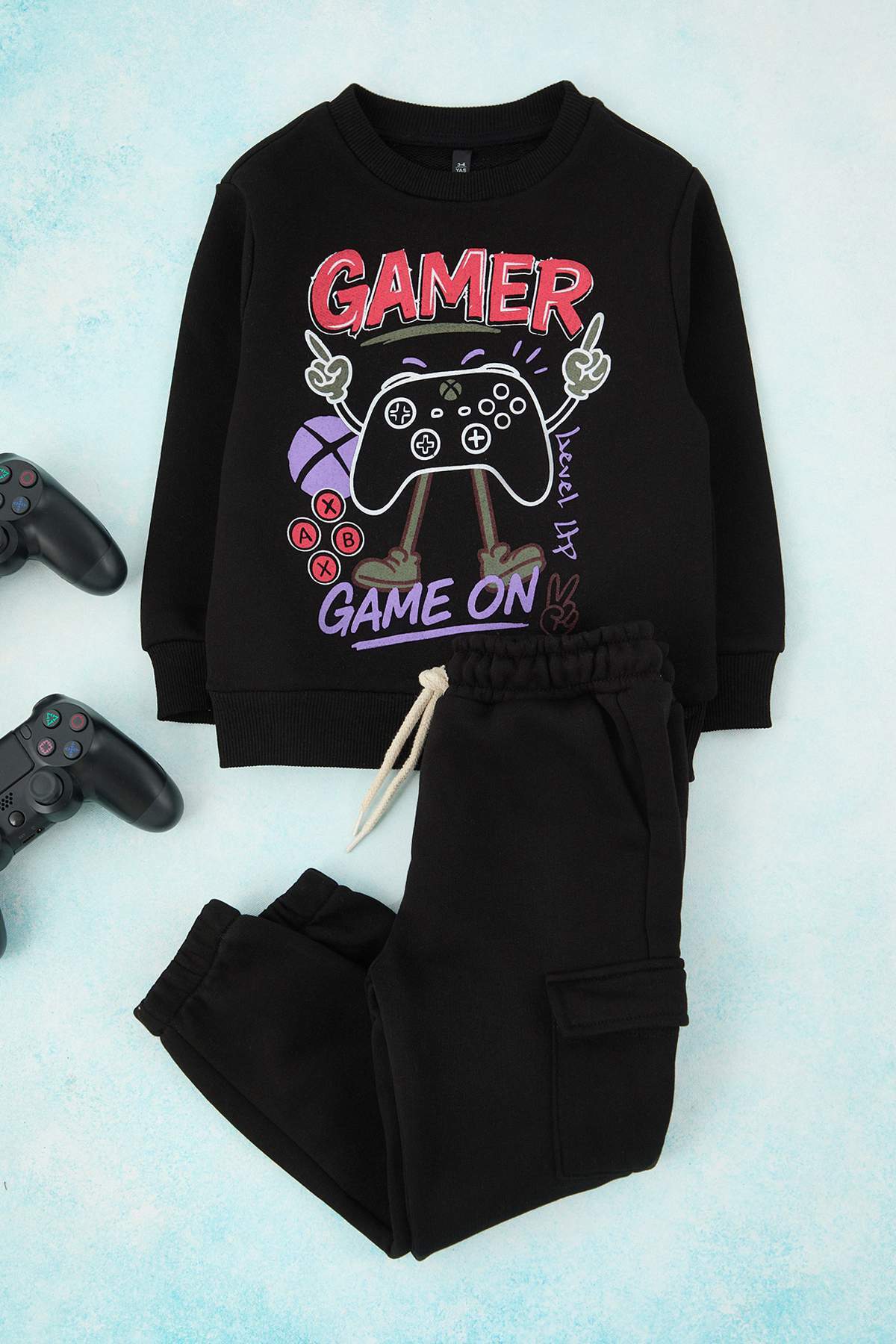 Boys' Gamer-Print Sweatshirt & Cargo Jogger Set