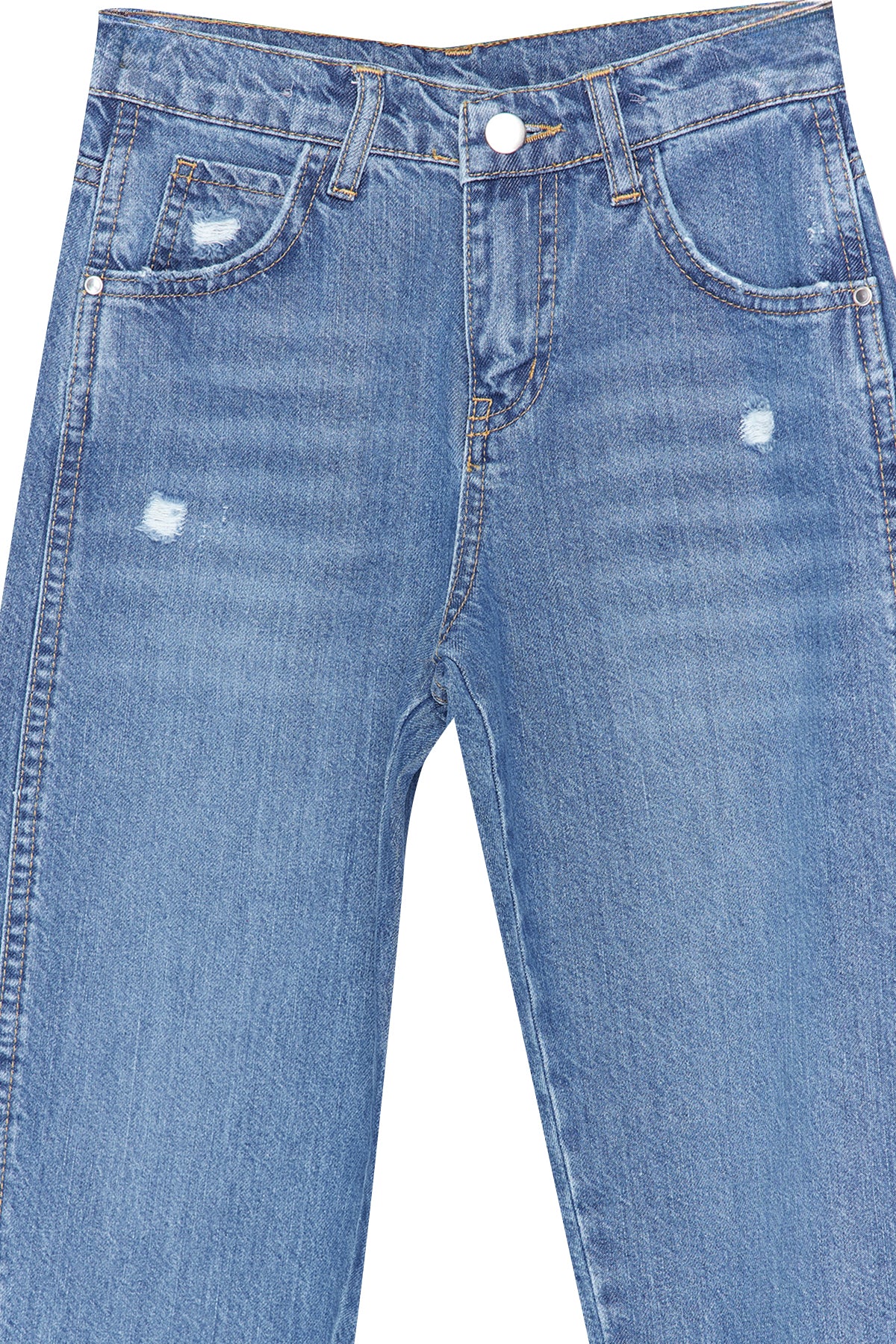 Boys' Baggy Cotton Jeans with Adjustable Waist