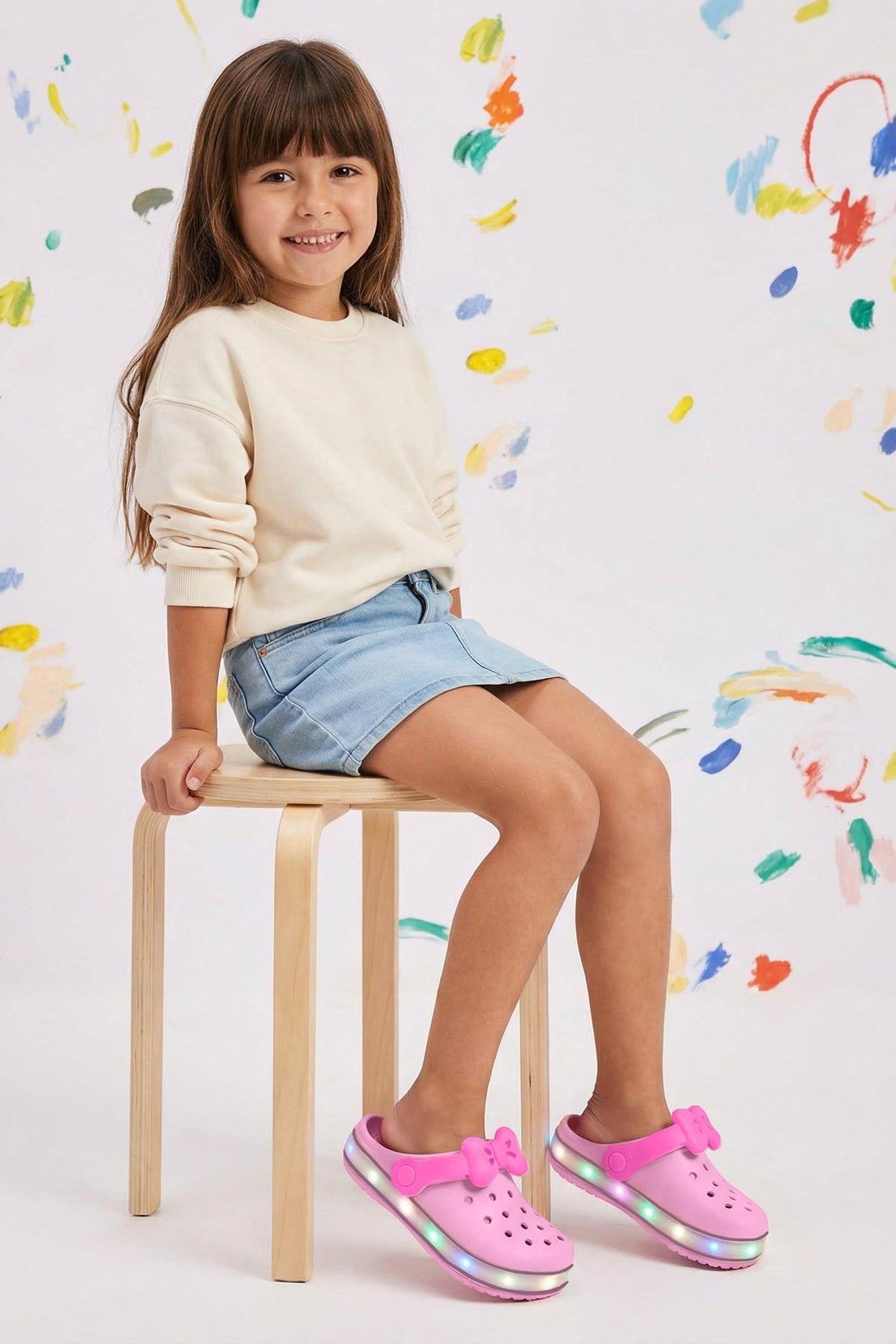 Girls' Light-Up Bow Lightweight EVA Sandals