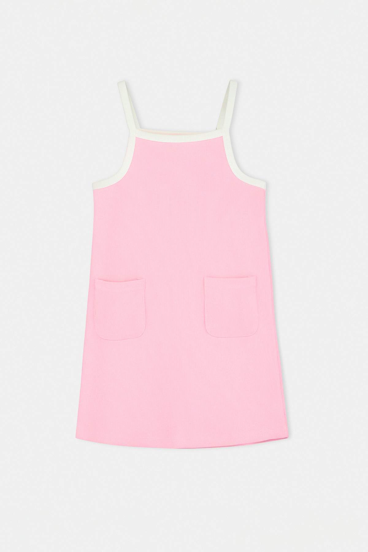 Girls' Pink Strappy Jersey Dress