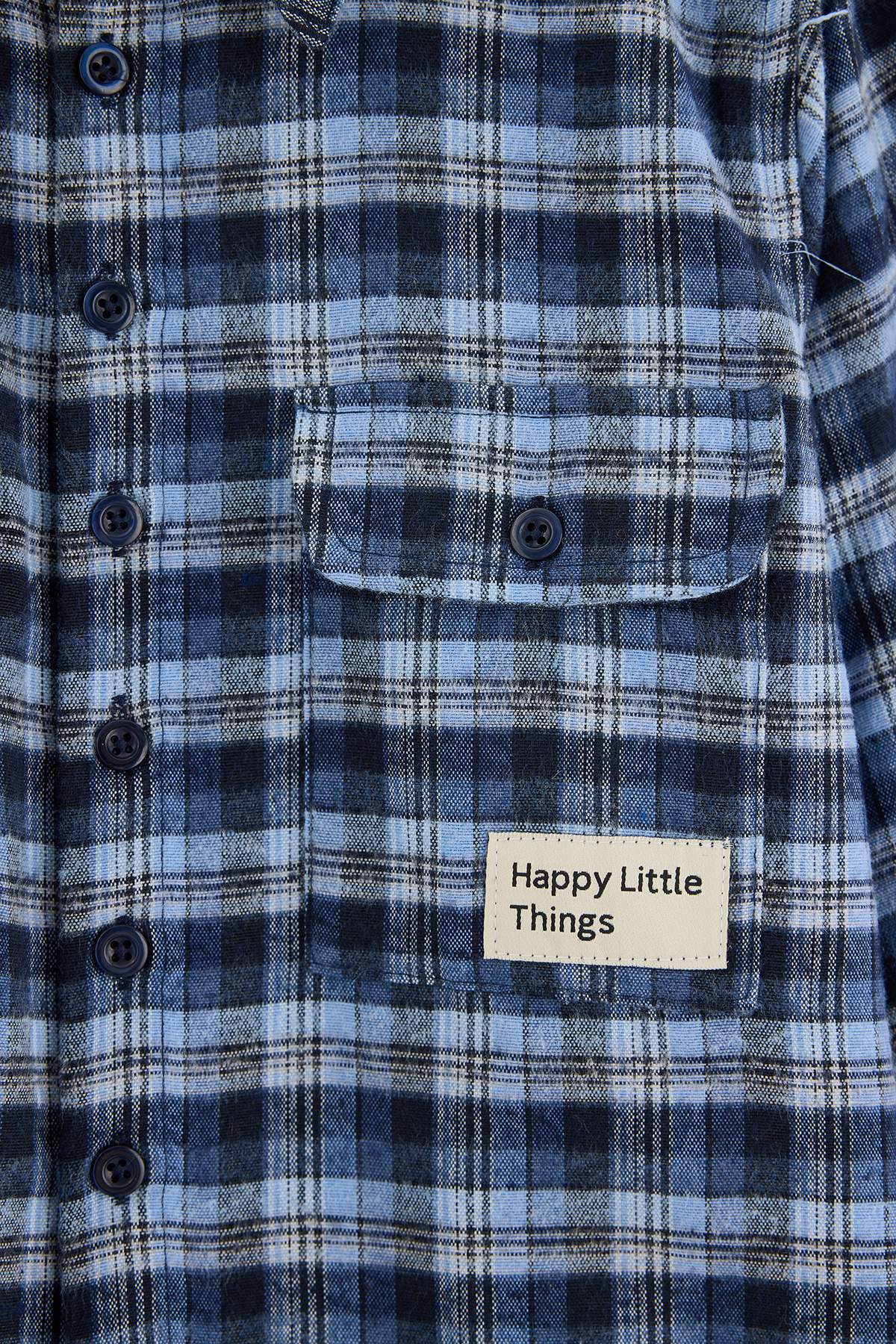 Boys' Light Blue Check Flannel Shirt