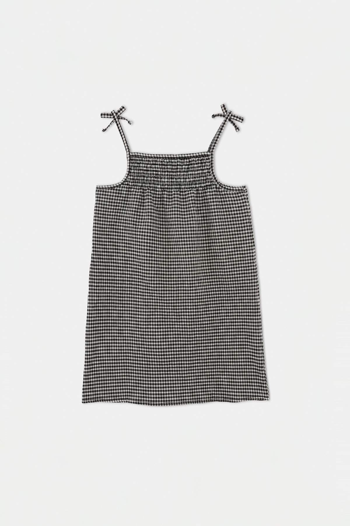 Girls' Black Plain Midi Dress