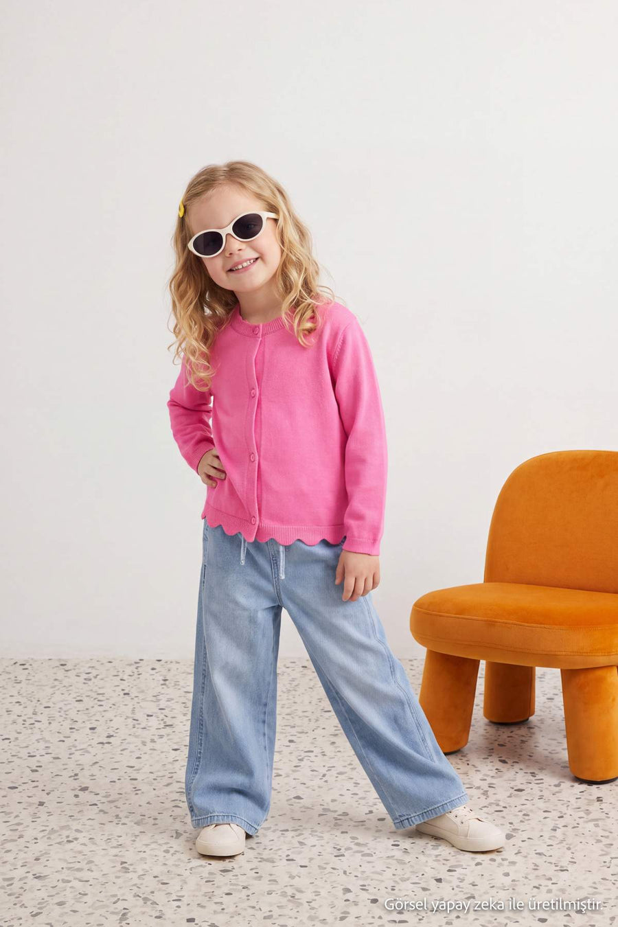 Girls' Pink Soft-Touch Knit Cardigan