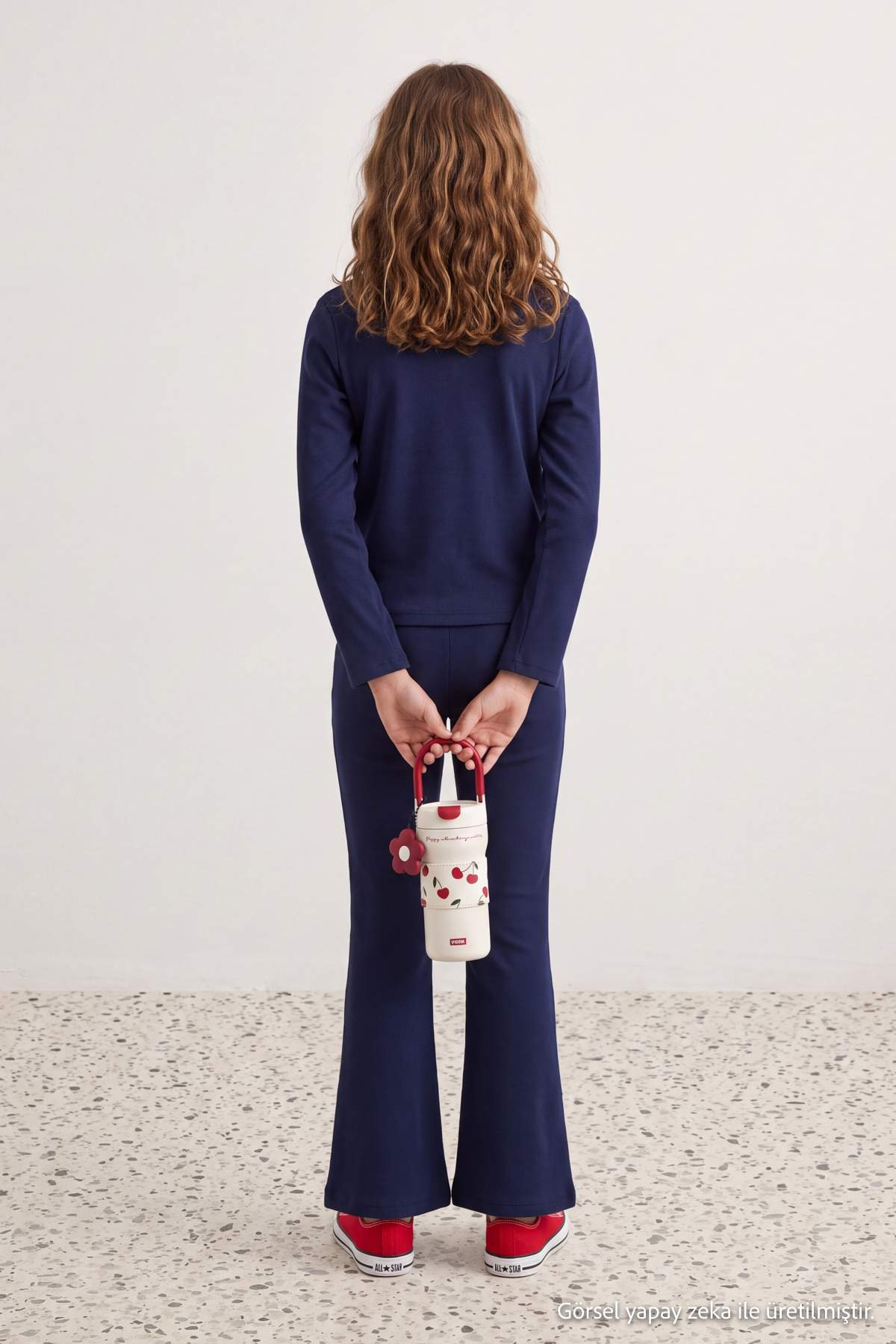 Girls' Burgundy Crew-Neck Top & Leggings Set