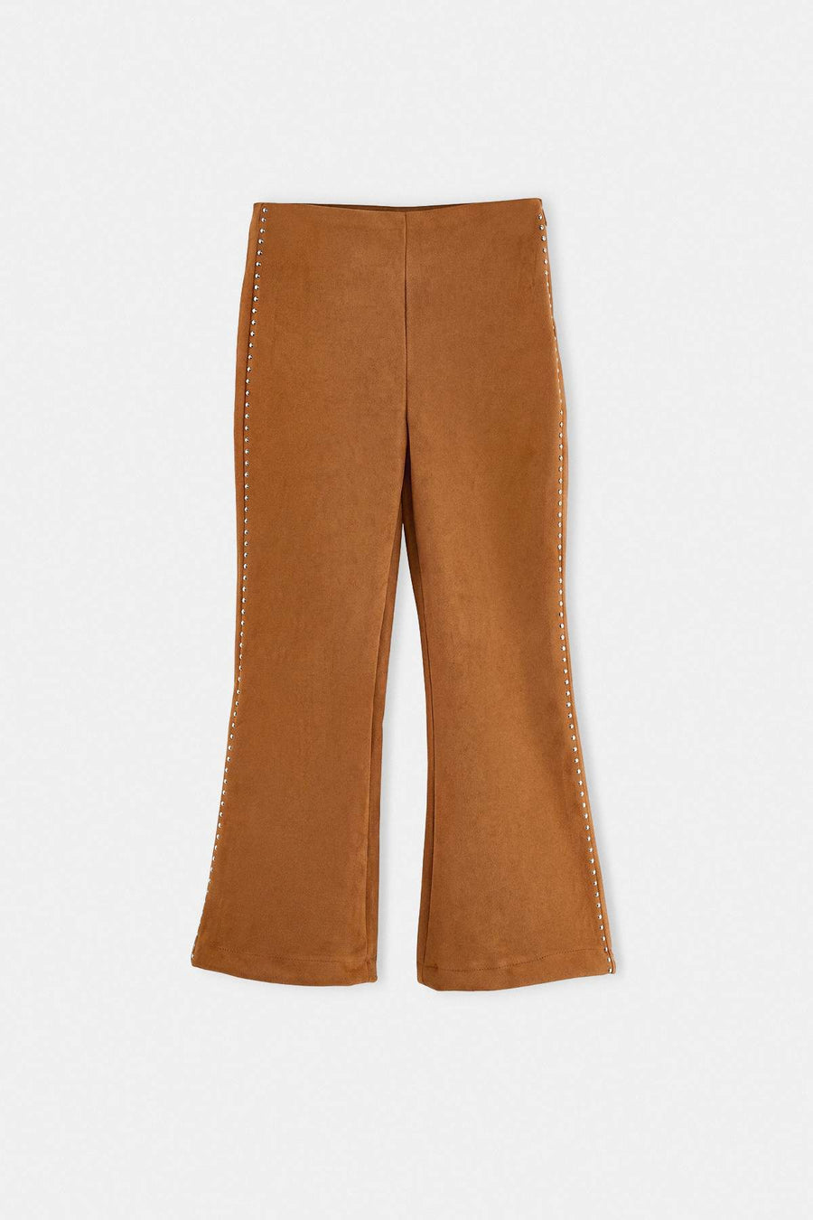 Girls' Brown Faux-Suede Trousers