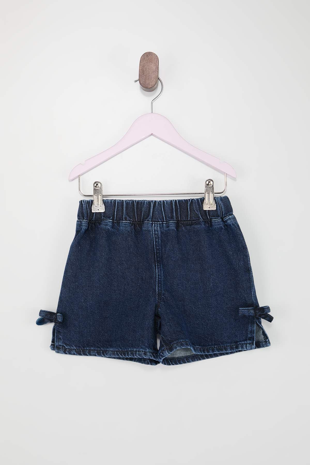 Girls' Indigo Ribbon-Detail Denim Party Shorts