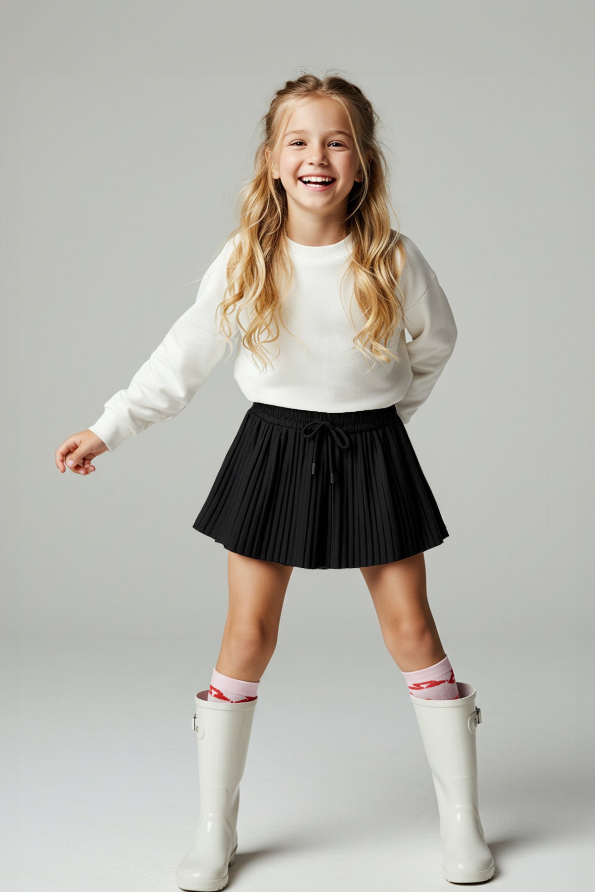 Girls' Stone Pleated Skater Skort
