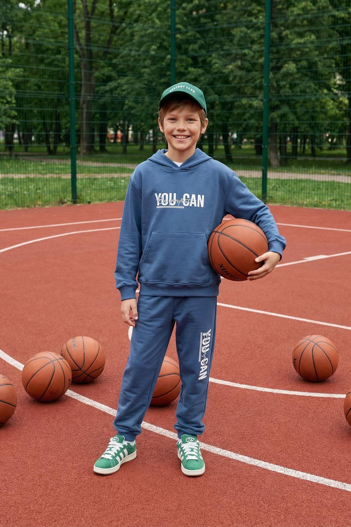 Boys' Grey Marl Slogan Light Sweatshirt & Jogger Set