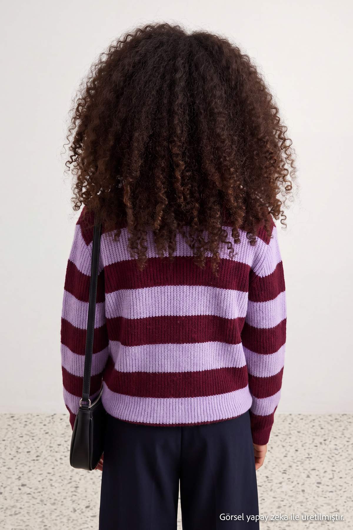Girls' Striped Crew-Neck Knit Jumper