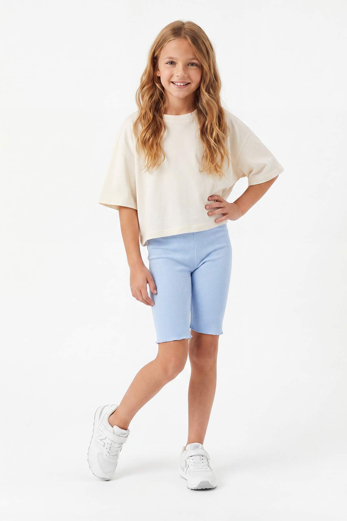 Girls' Pink Plain Leggings