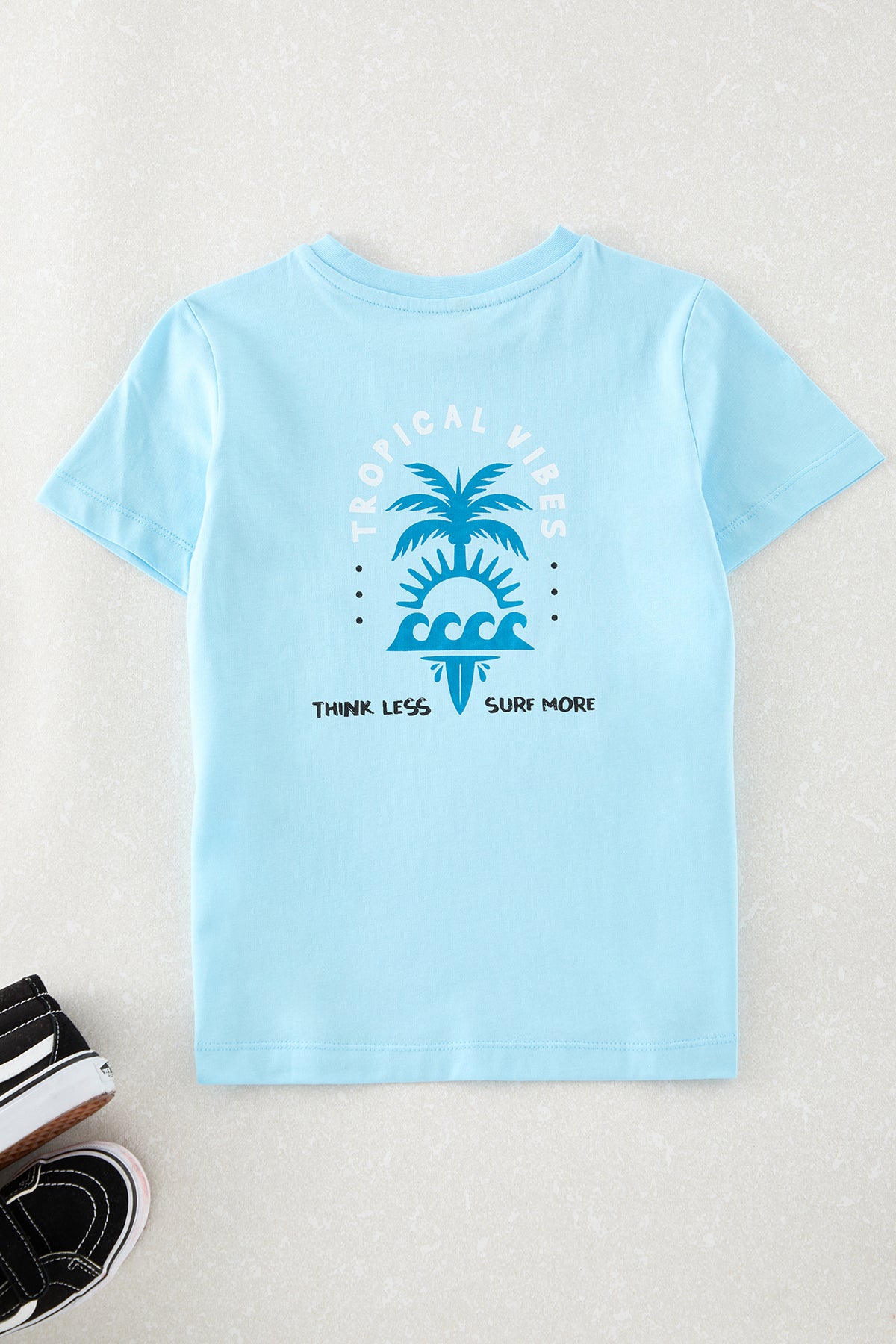 Boys' Light Blue Back-Print T-Shirt