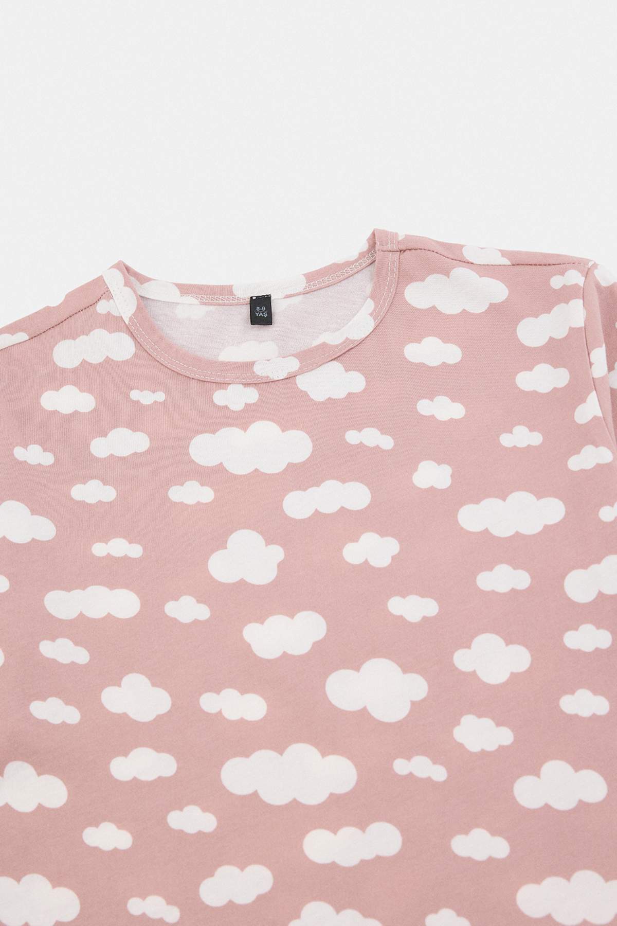 Girls' Pink Cloud-Print T-Shirt & Shorts Pyjama Set