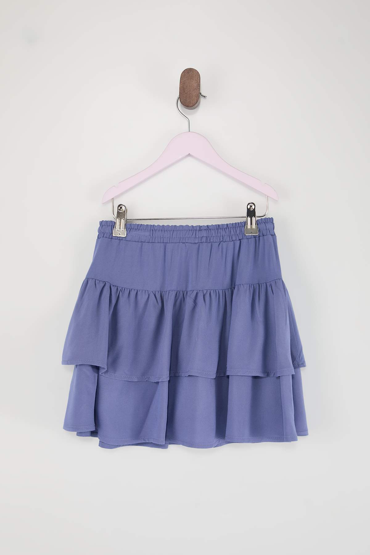 Girls' Indigo Ruffle-Detail Skirt