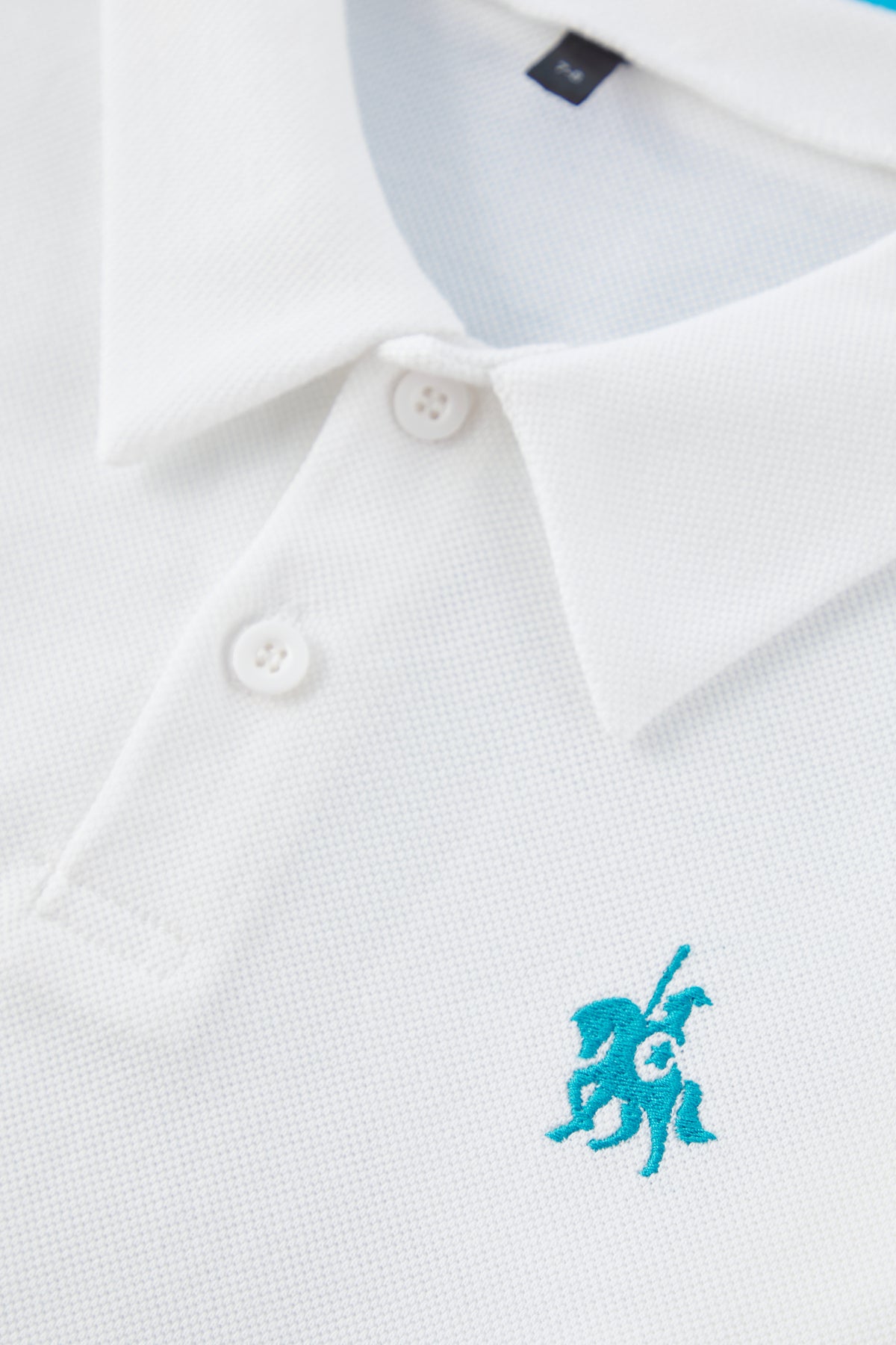 تيشيرت بولو قطني مطبوع حجري للأولاد