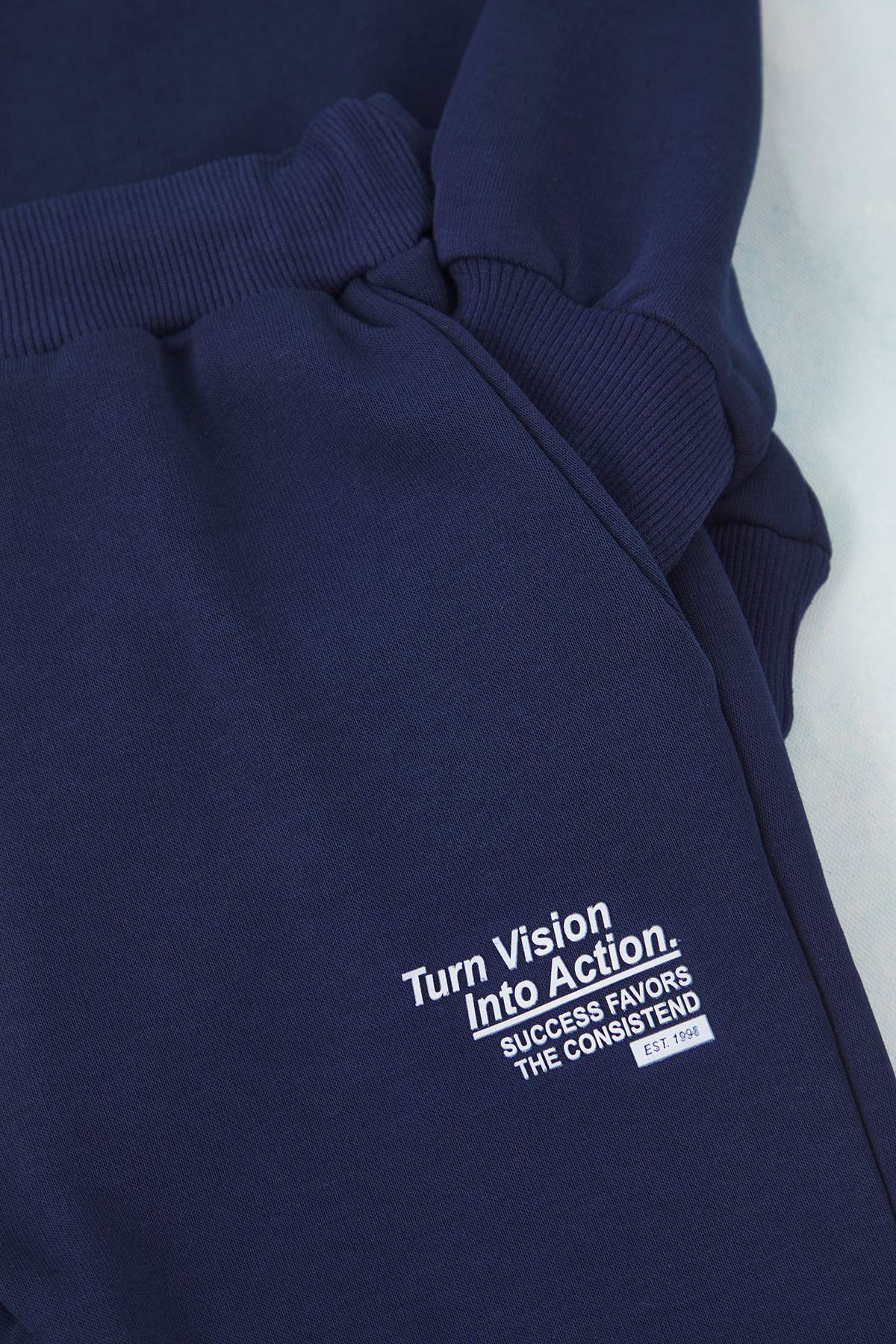 Boys' Navy Polo-Collar Sweatshirt & Jogger Set