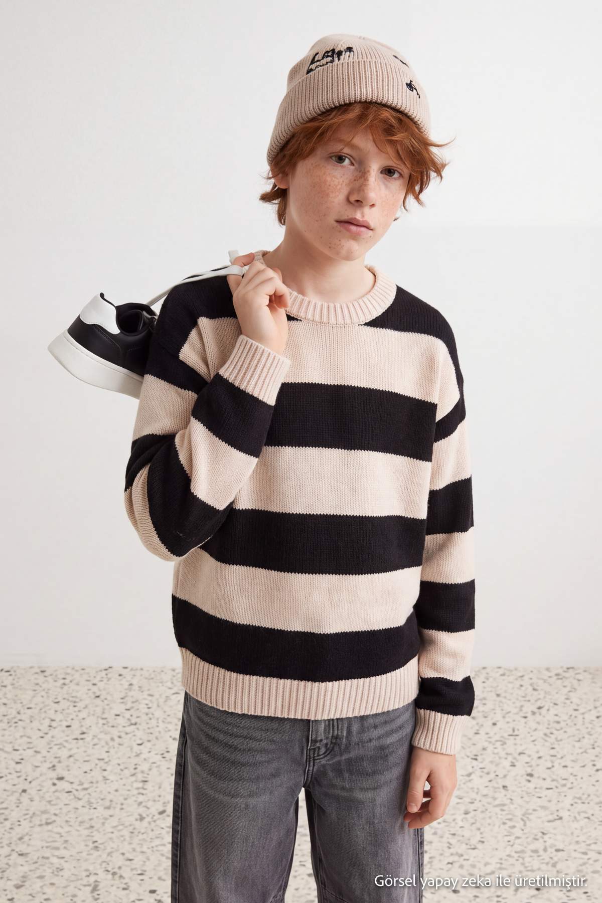 Boys' Striped Crew-Neck Knit Jumper