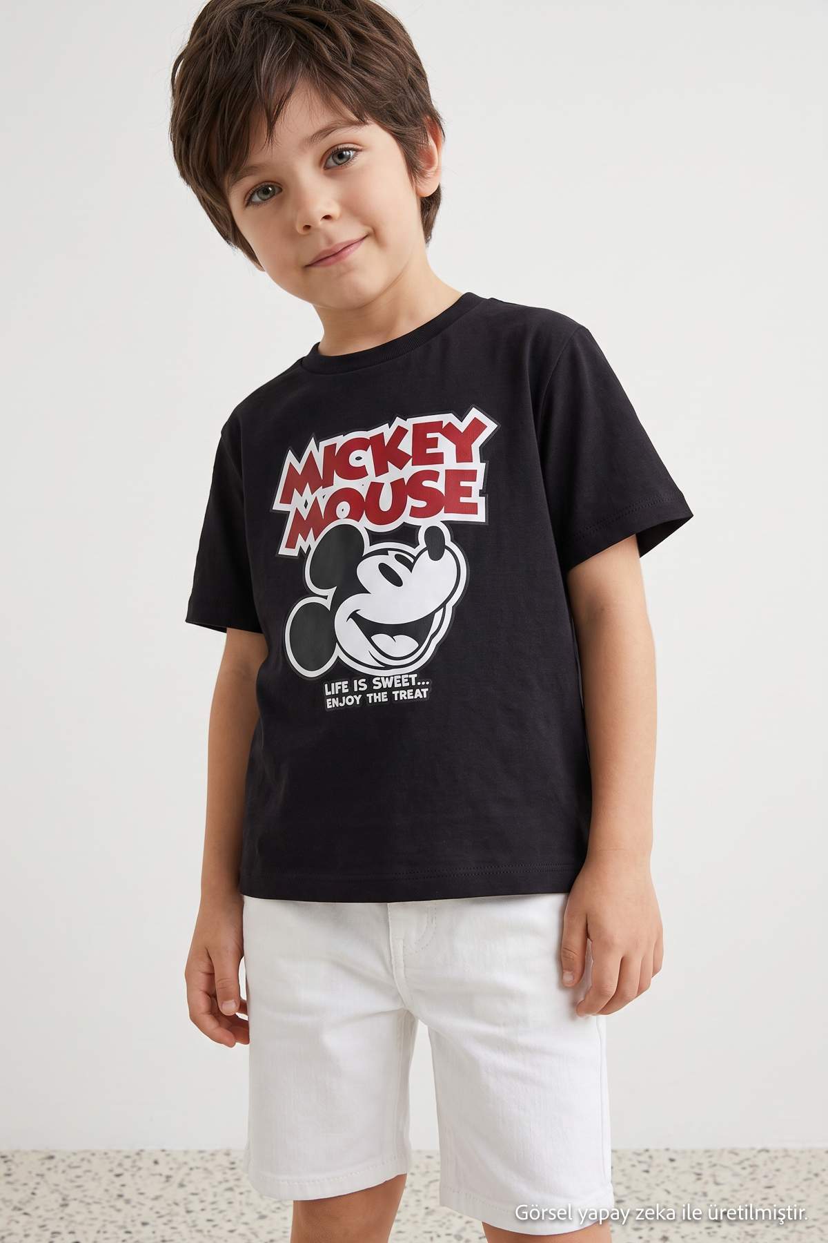 Boys' Black Mickey Mouse T-Shirt