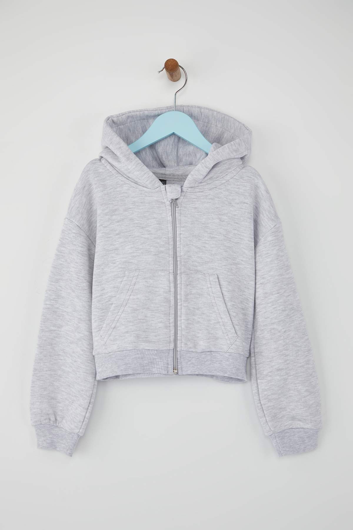 Girls' Cropped Hooded Zip Cardigan