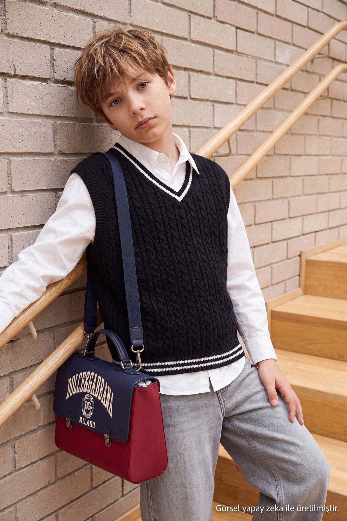 Boys' Black V-Neck School Sweater Vest
