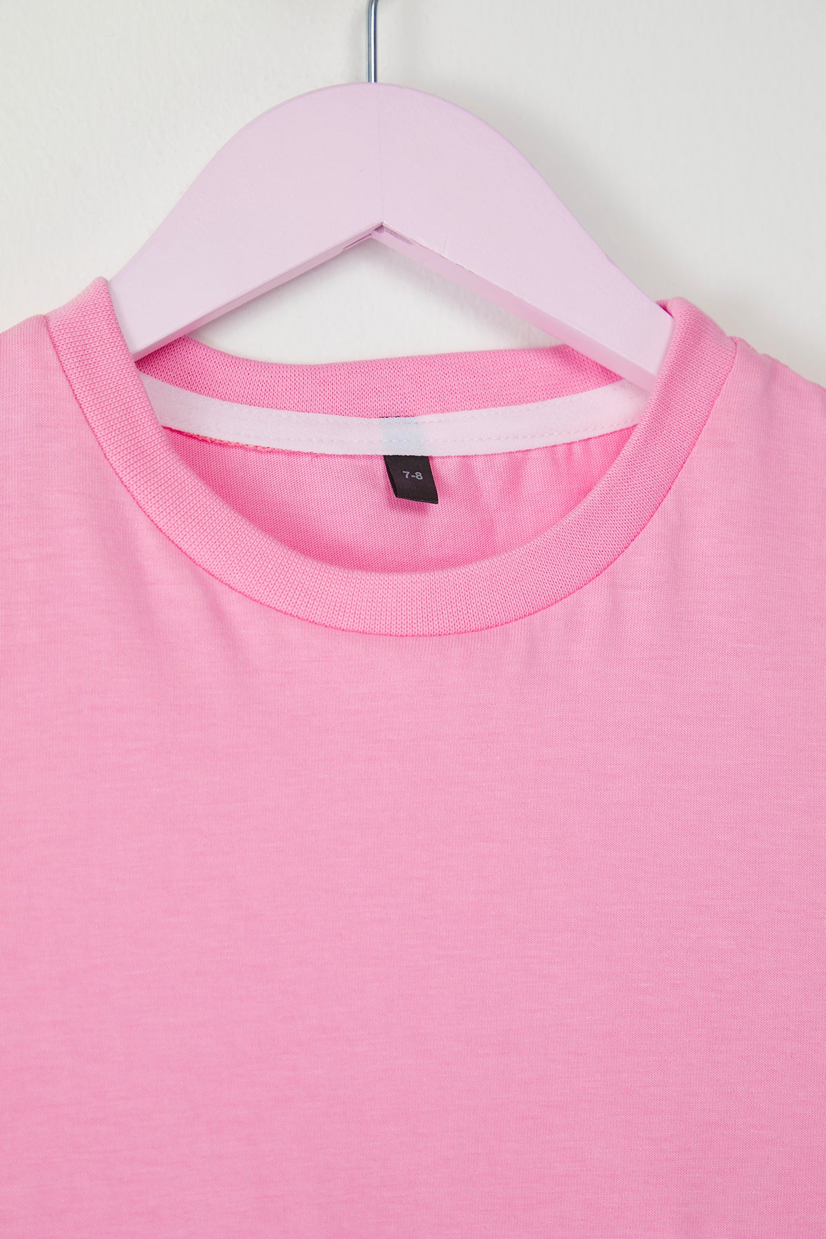 Girls' Pink Basic Cotton T-Shirt