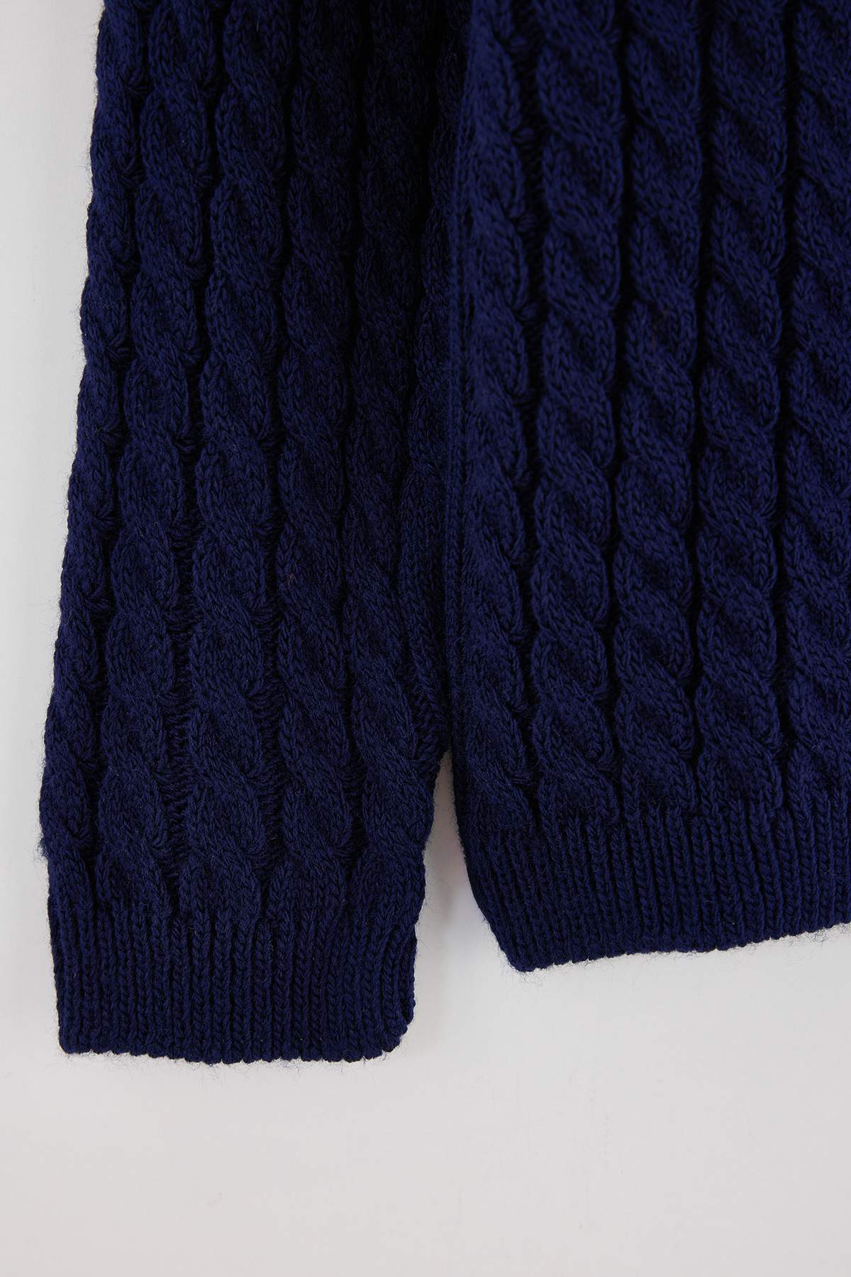 Girls' Navy Cable-Knit Cardigan
