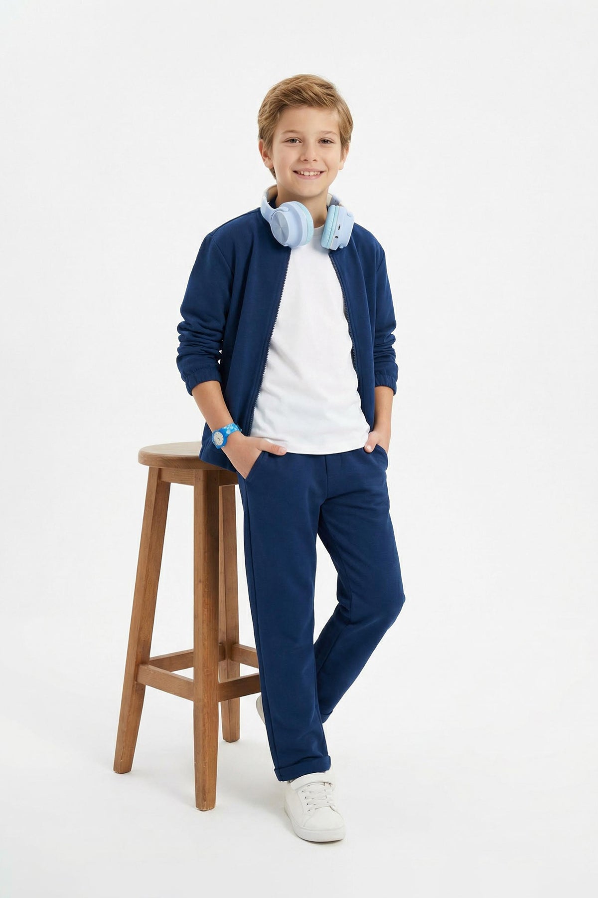 Boys' Indigo Jacket, T-Shirt & Trousers 3-Piece Set