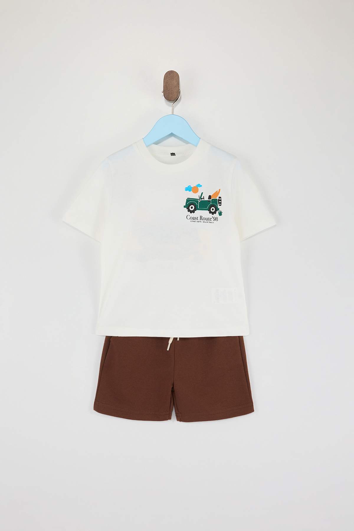 Boys' Ecru Striped Two-Piece Set