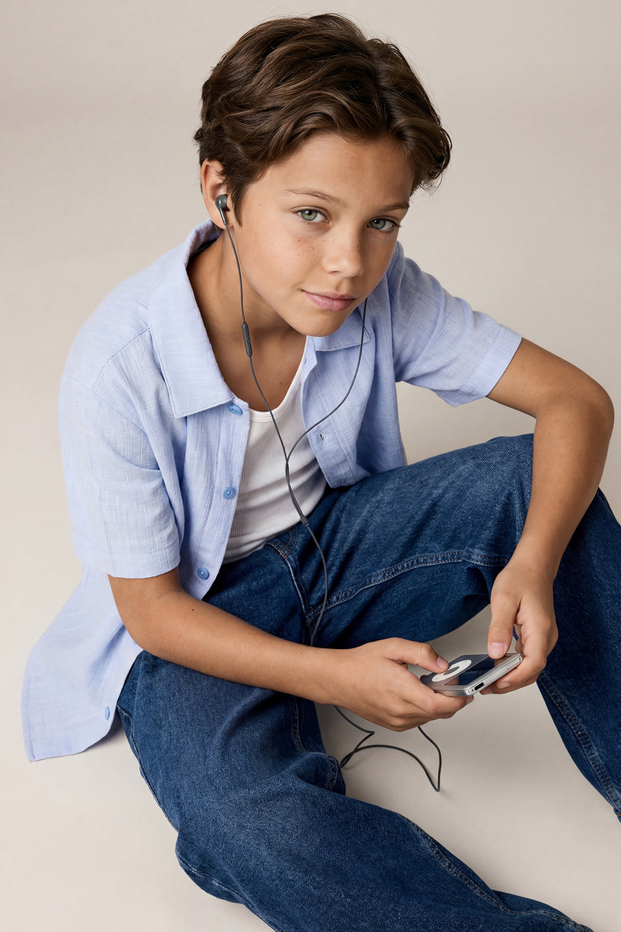 Boys' Blue Short-Sleeve Shirt